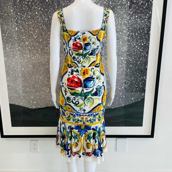 SOLD - Dolce & Gabbana Majolica Tile Print Dress - Picture 4 of 13